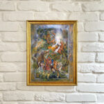 تابلو قاب عکس ضامن آهو اثر استاد فرشچیان مشهد امام رضا(ع)